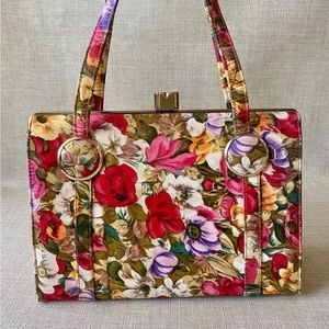 Vintage 1960s floral print Lennox handbag